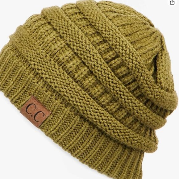 C.C Cable Knit Beanie - Thick, Soft & Warm Chunky Beanie Hats UNISEX - Picture 1 of 6